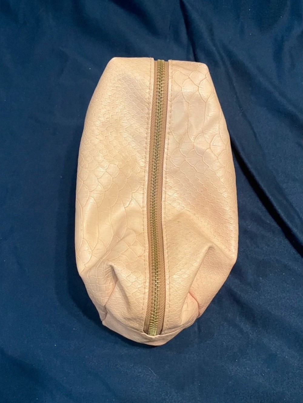 bareMinerals Blush Pink Snake-Embossed Cosmetic Makeup Bag